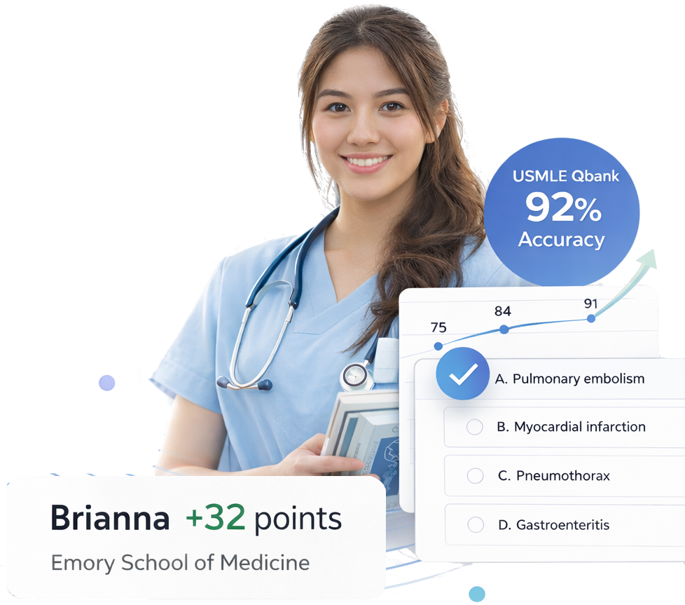 Healthcare professional studying for exam