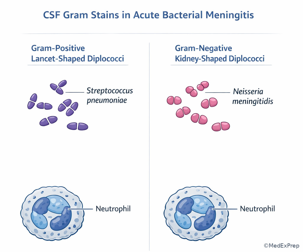 Meningitis morphology comparison illustration