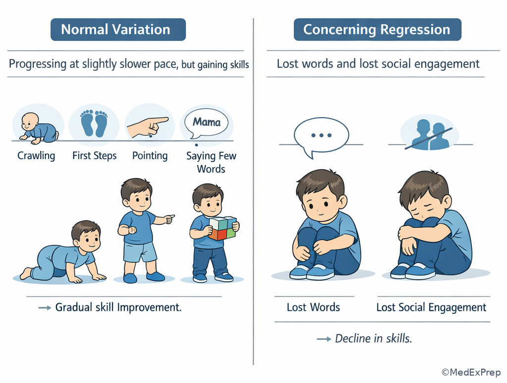 Normal versus concerning developmental surveillance examples