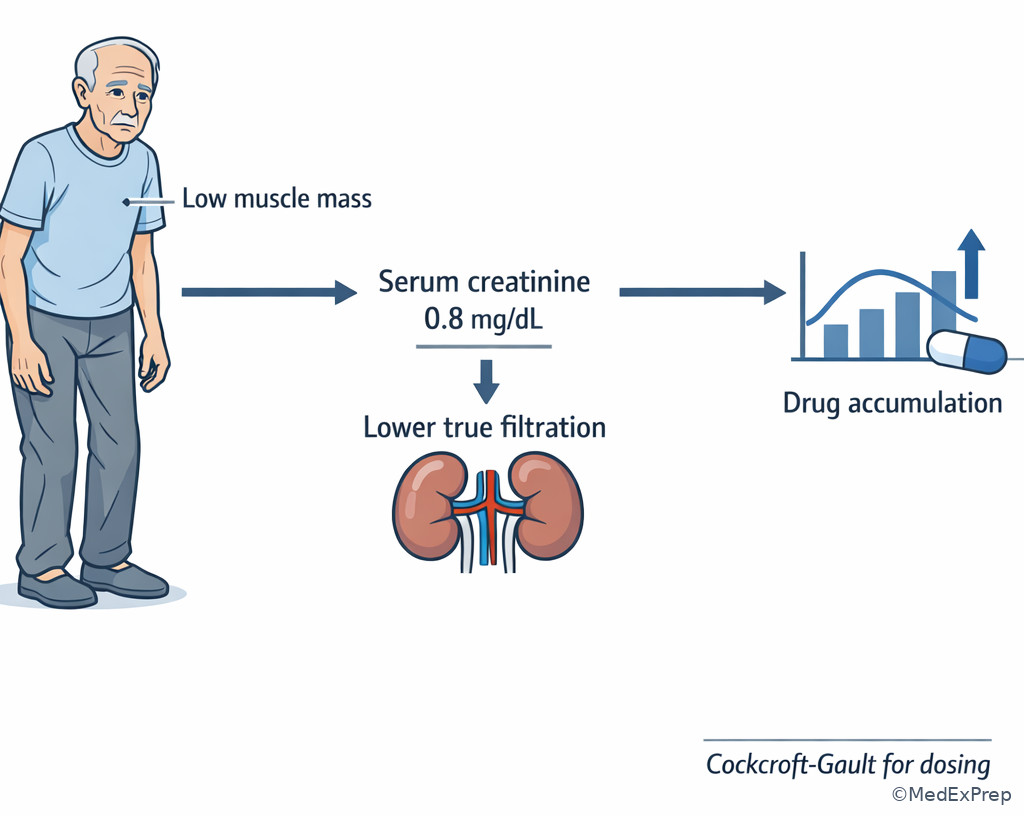 Fig 5. Serum creatinine trap in frailty