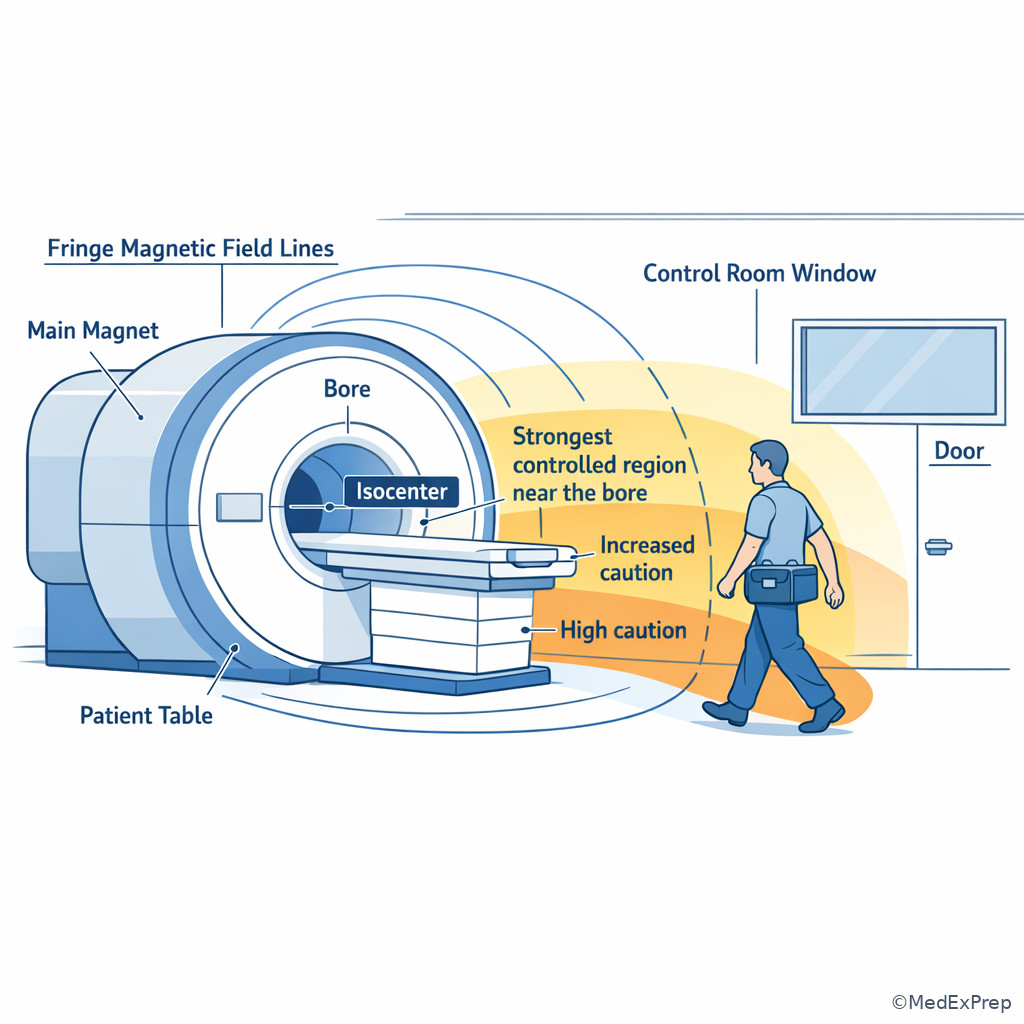 MRI fringe field around scanner suite