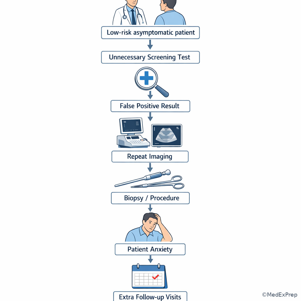 False positive cascade in outpatient screening