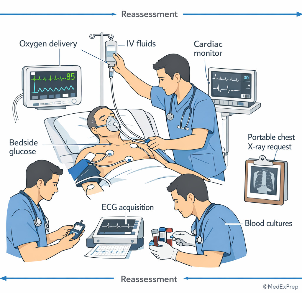 Parallel stabilization workflow in emergency care