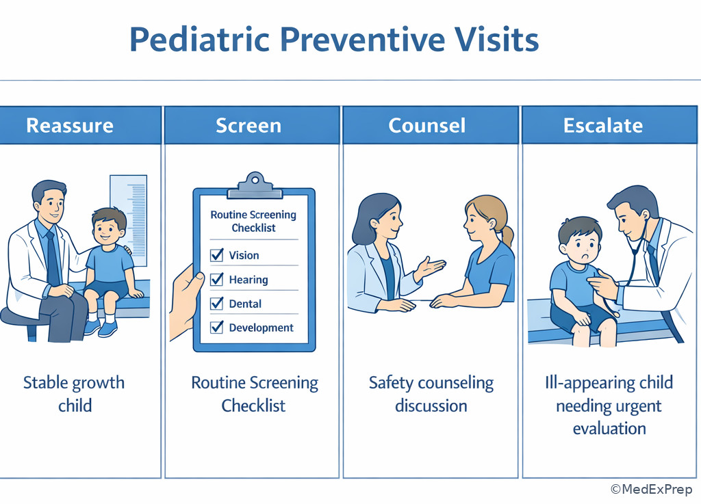 Decision matrix for preventive visit next steps