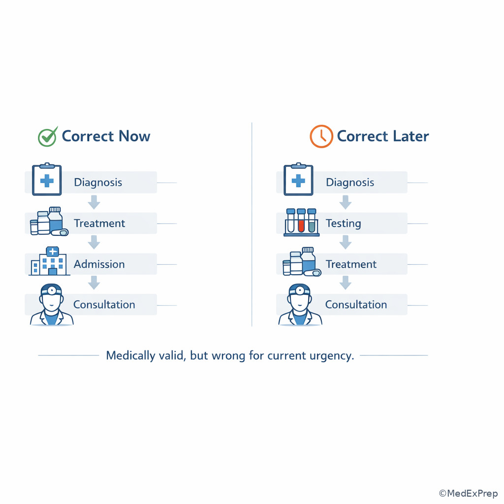 Comparison image of correct versus mistimed answer pathways
