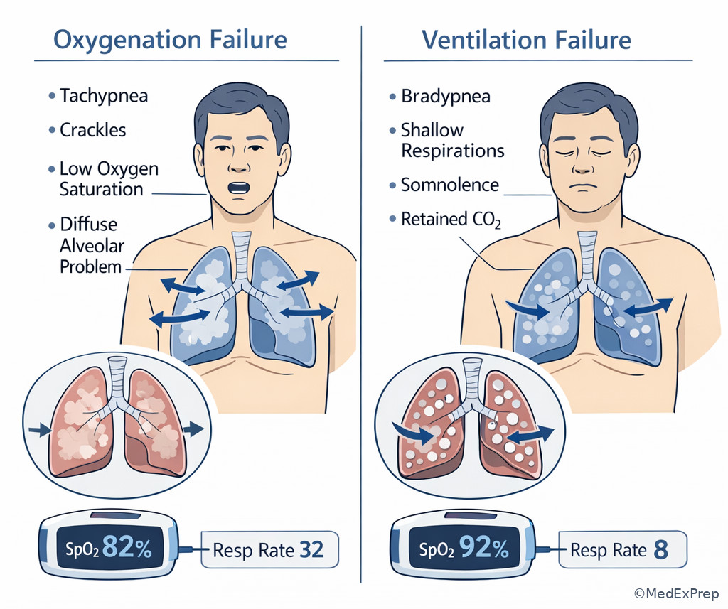 Fig 6. Oxygenation failure versus ventilation failure