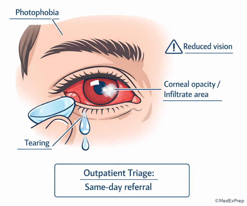 Urgent eye red flag illustration