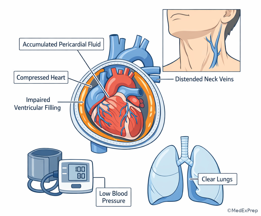 Cardiac tamponade anatomy and hemodynamics
