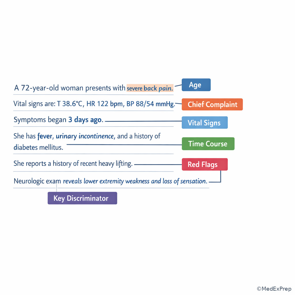 Exam stem annotation map