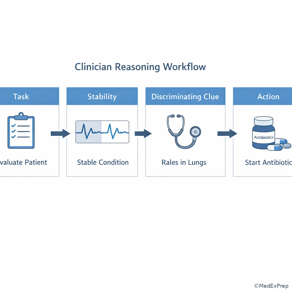 Clinical reasoning workflow illustration