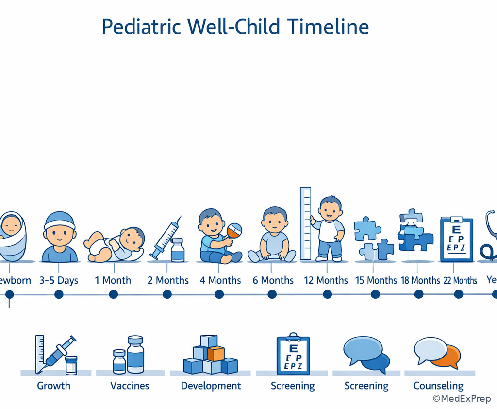 Well-child age timeline poster