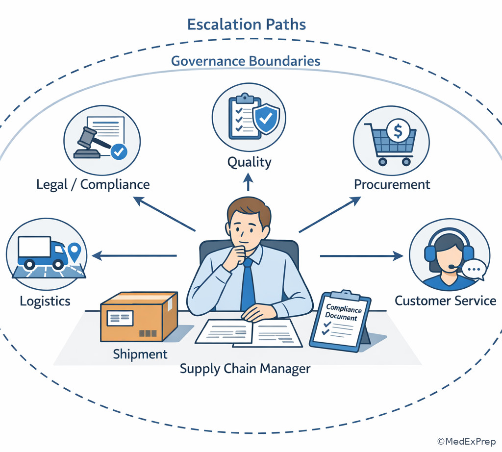 Governance and escalation decision scene