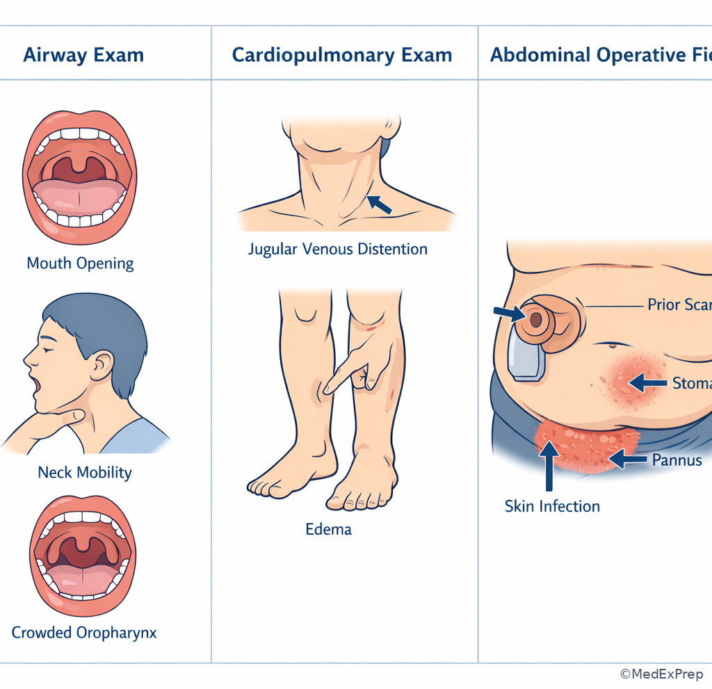 Focused preoperative physical exam landmarks