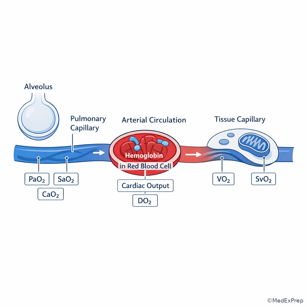 Labeled hemoglobin oxygen loading and unloading overview