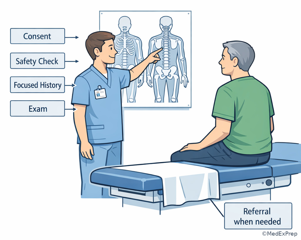 Clinic room professional boundaries illustration