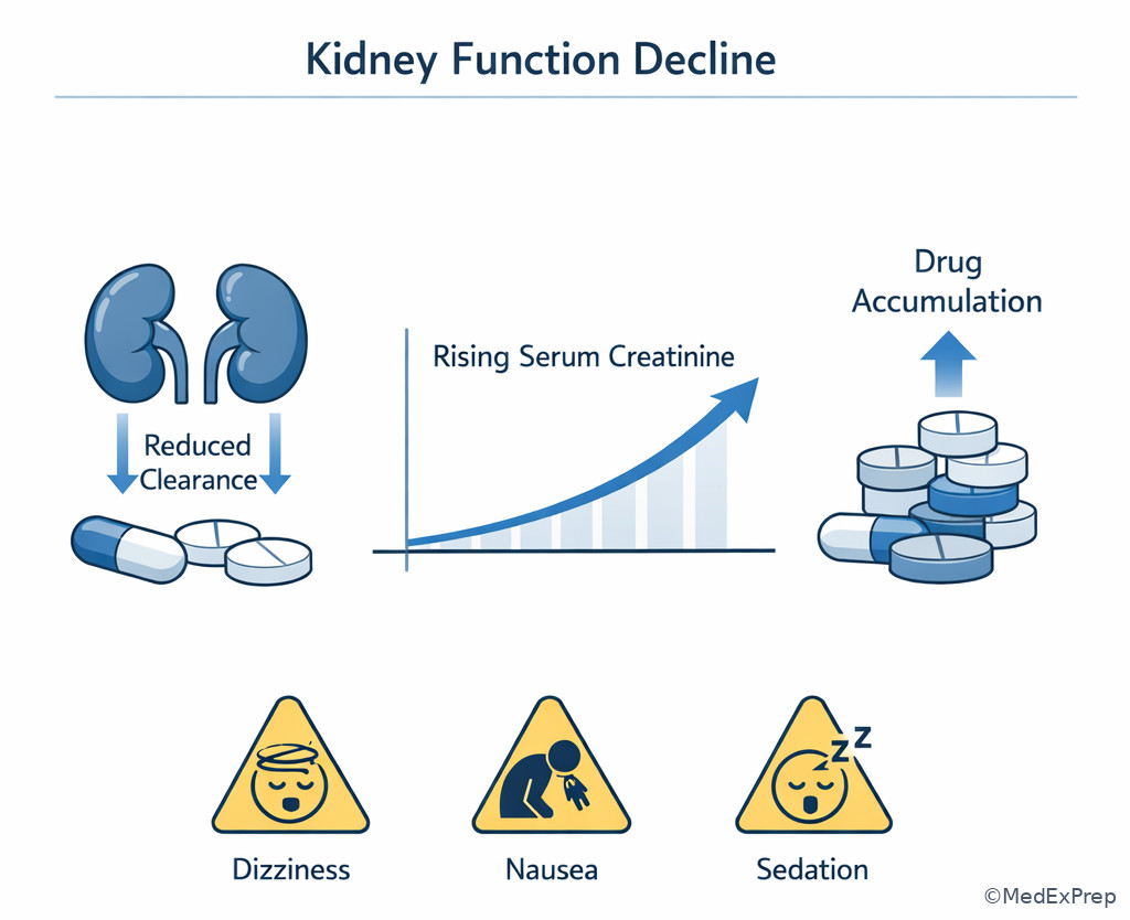 Renal adjustment and toxicity visual