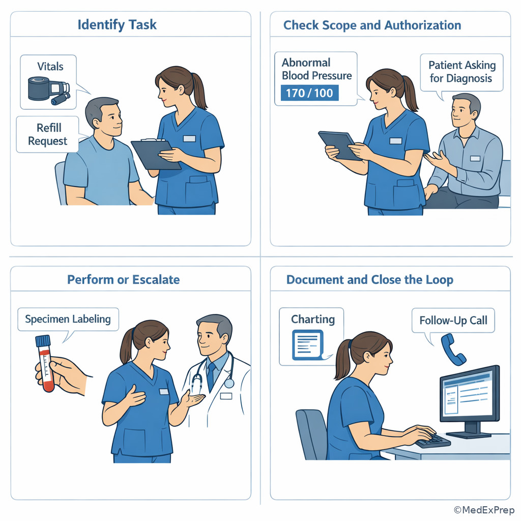 Fig 6. Integrated outpatient role-boundary workflow