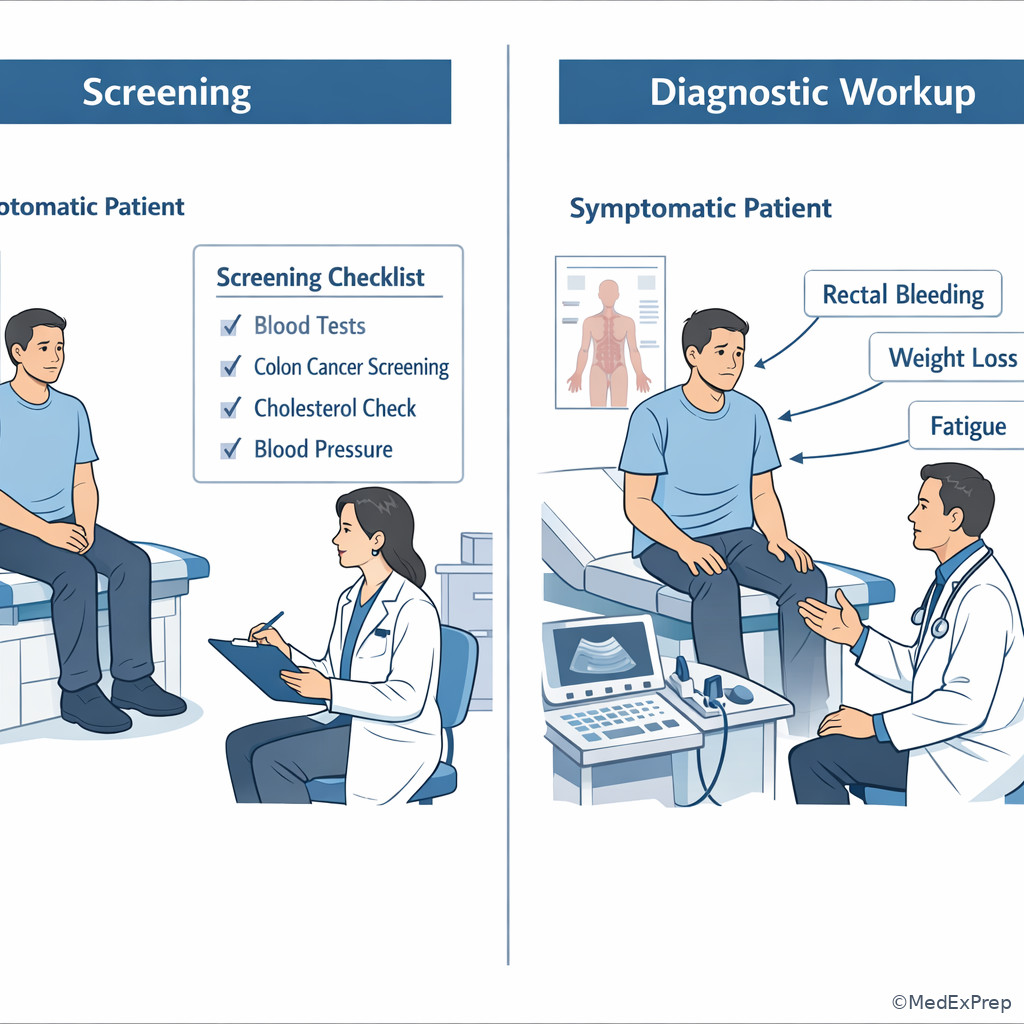Fig 3. Preventive care versus symptom workup in clinic