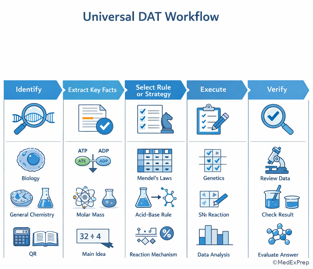 Universal workflow board for DAT solving