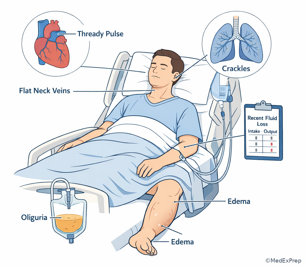Fig 3. Labeled bedside preload assessment cues