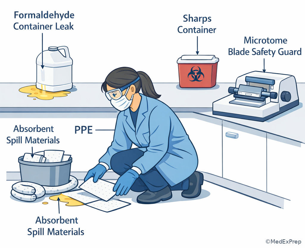 Fig 4. Histology lab hazard control scene