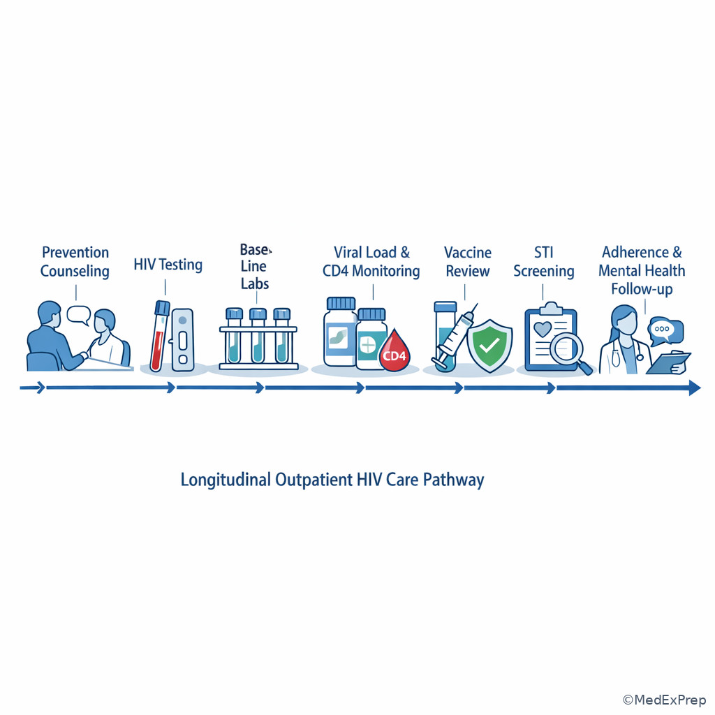 Longitudinal HIV outpatient care pathway