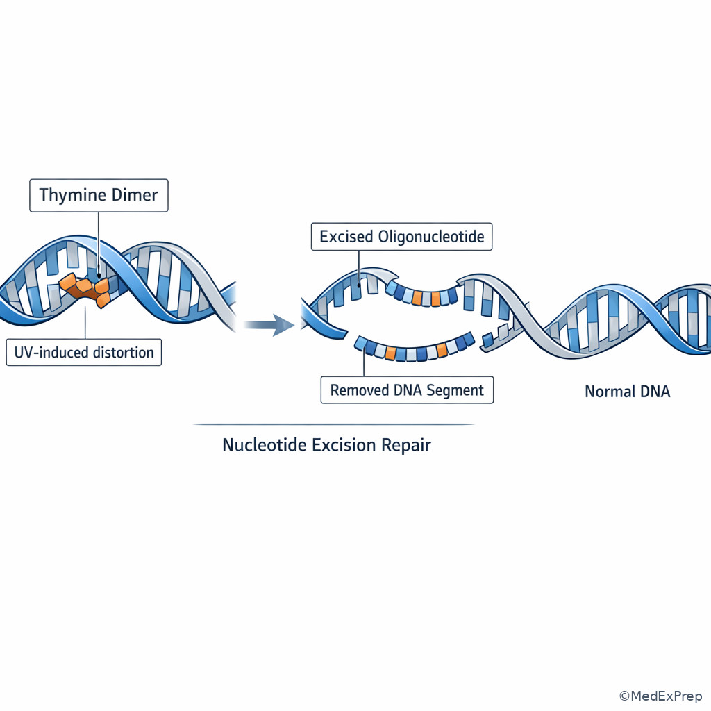 UV thymine dimer and repair concept