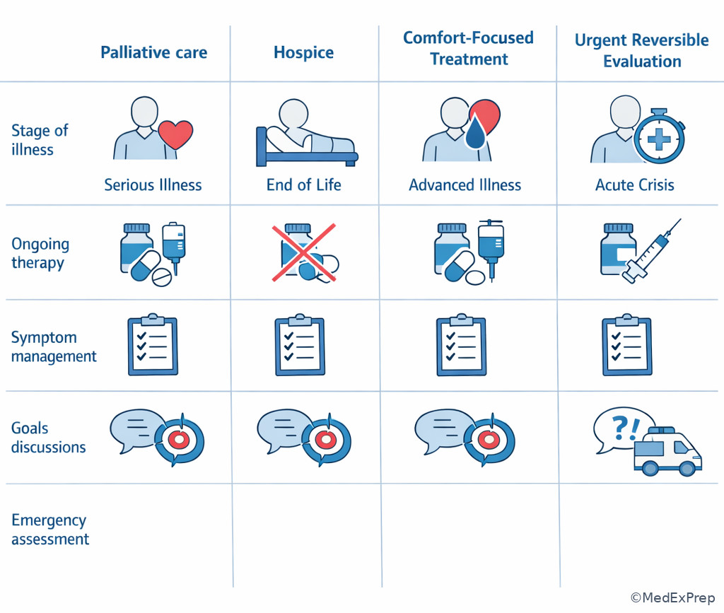 Comparison of palliative misconceptions