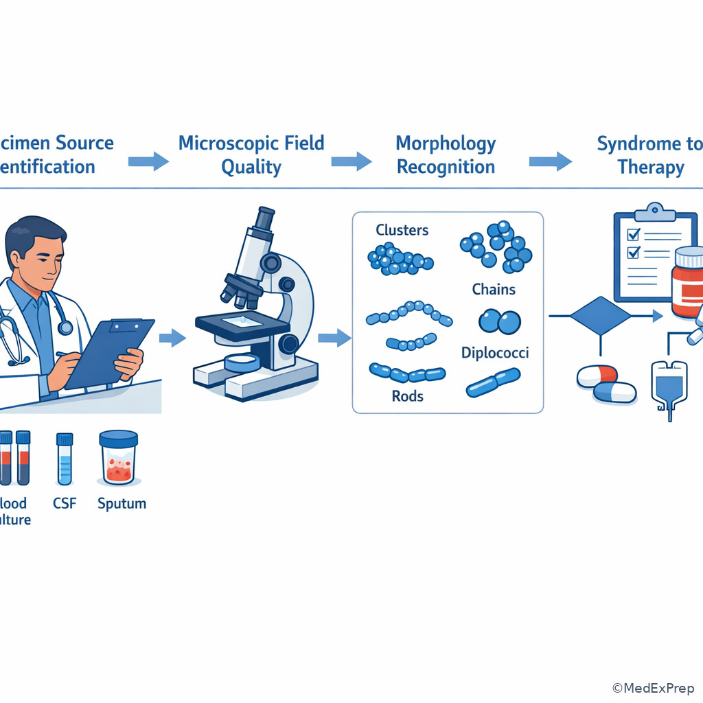 Fig 6. Practical Gram stain reading workflow illustration
