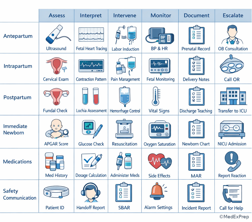Fig 6. Inpatient OB nursing action matrix