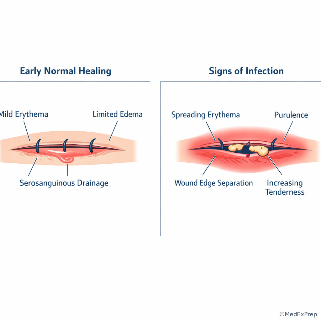 Fig 6. Normal inflammation versus infection after surgery