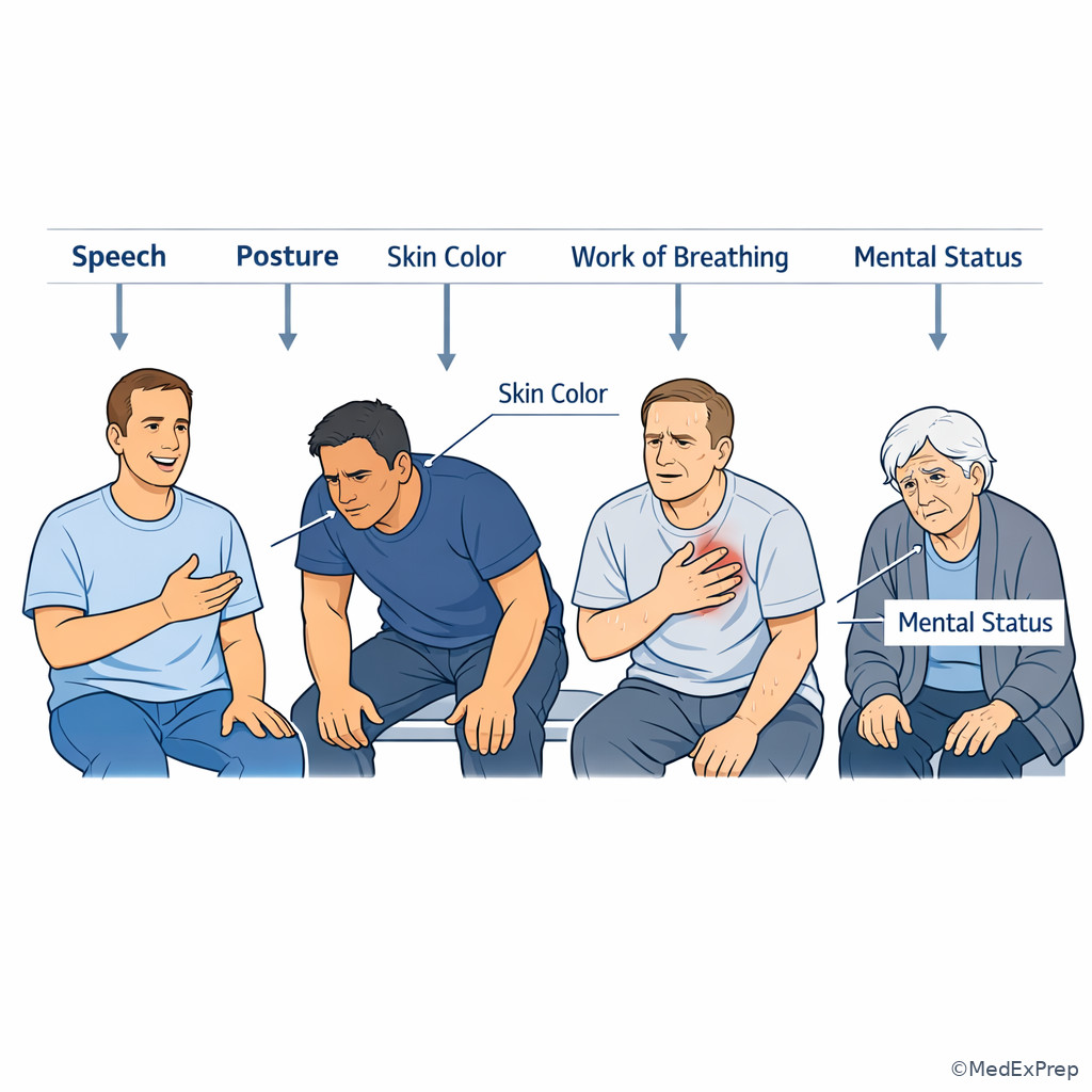 Triage desk visual assessment cues