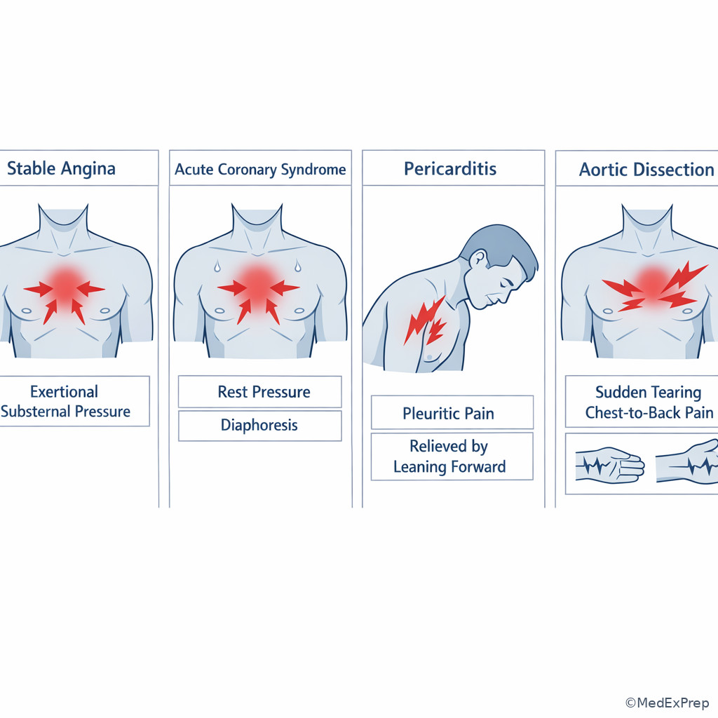 Urgent chest pain differential illustration