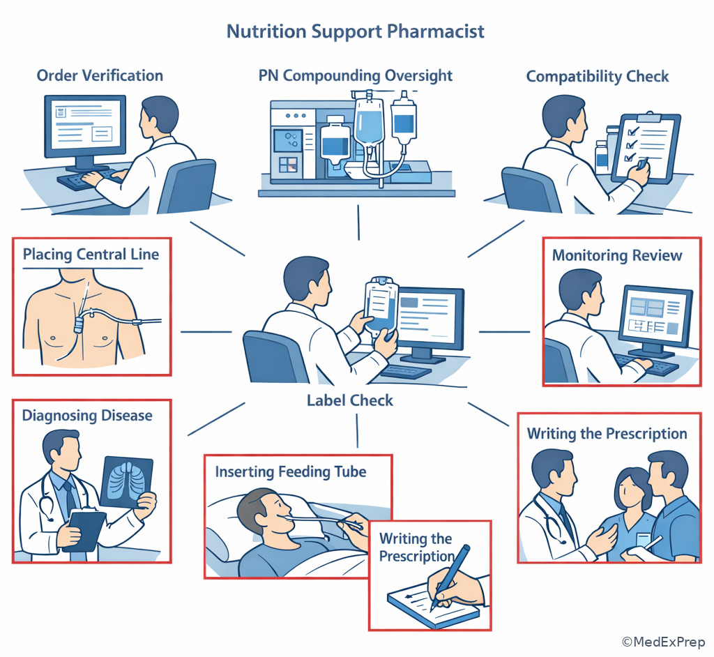 Fig 3. Nutrition support pharmacist workflow boundaries