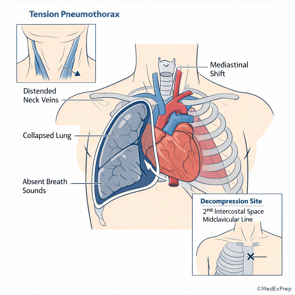 Fig 4. Tension pneumothorax emergency anatomy