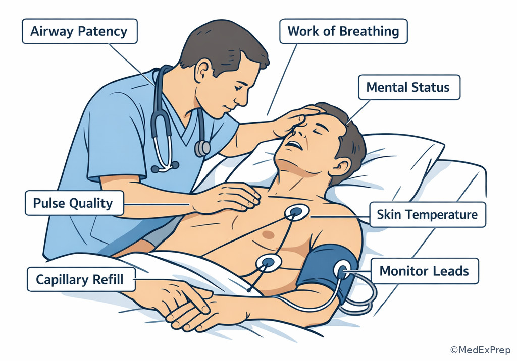 ABC bedside assessment illustration