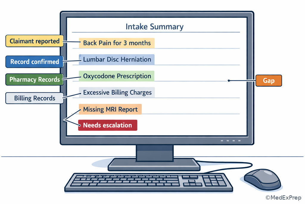 Fig 3. Annotated claims summary markup