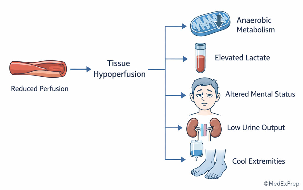 Lactate and end-organ perfusion concept image