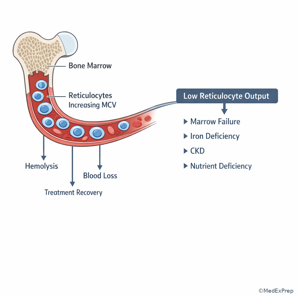 Reticulocyte marrow response diagram