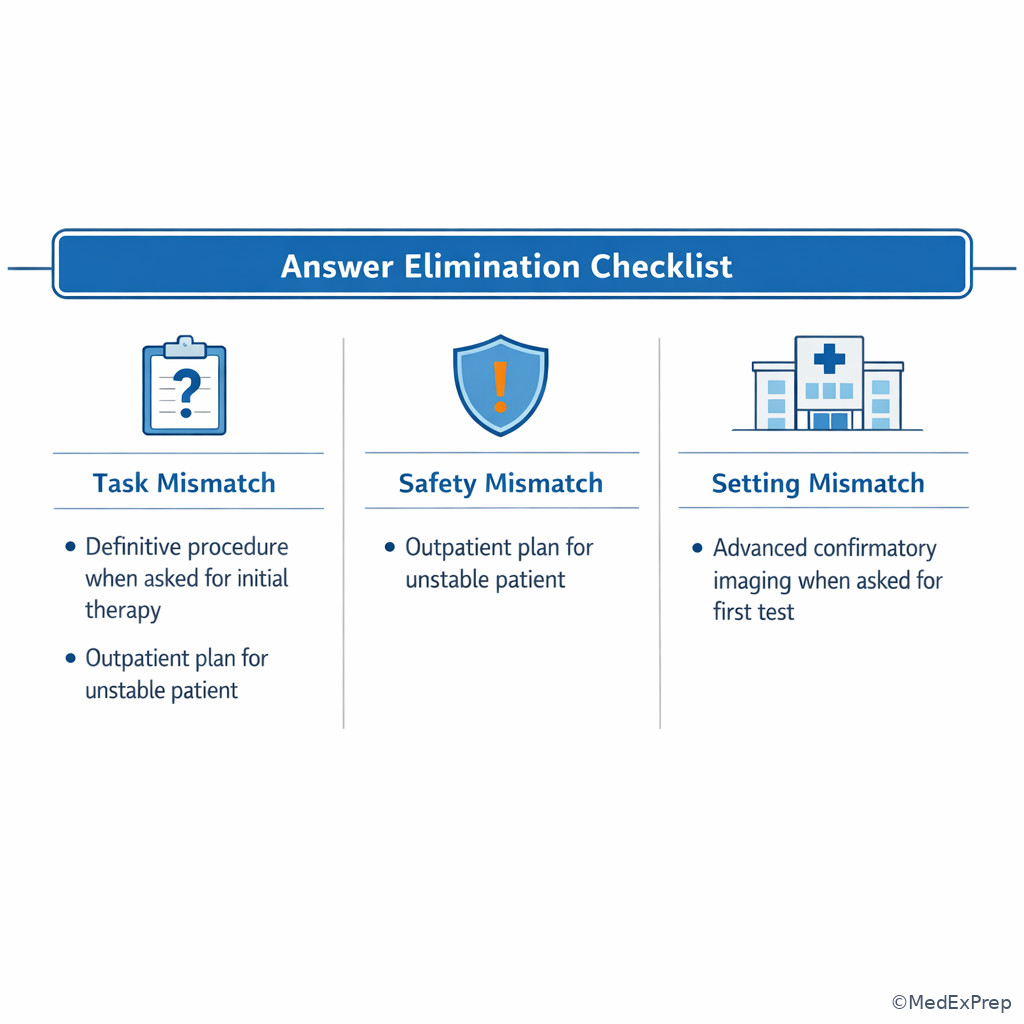 Board-style answer elimination checklist