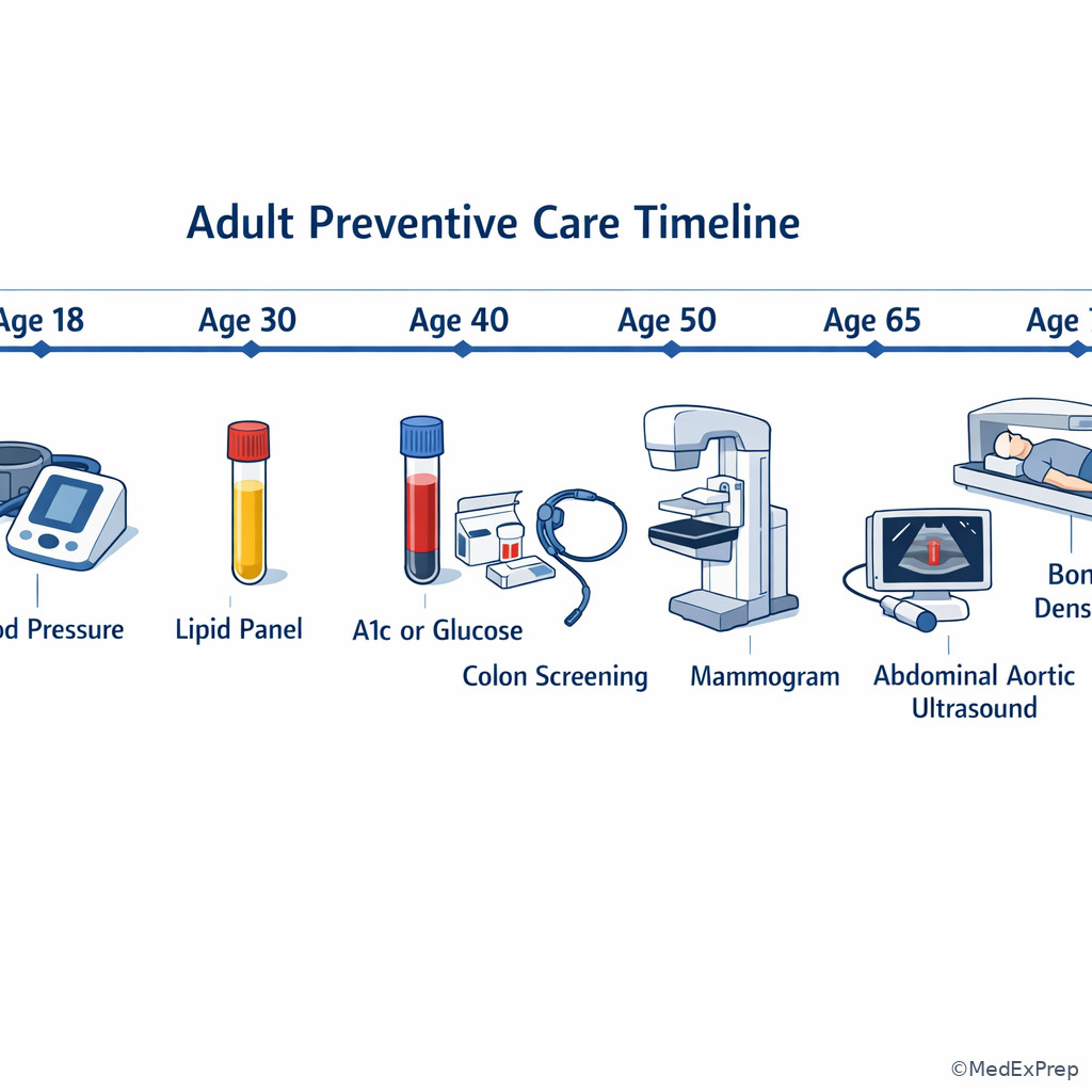 Primary care preventive visit timeline