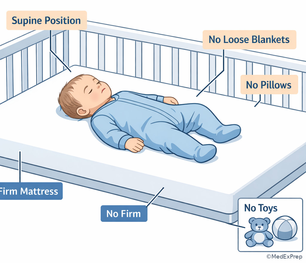 Infant safe sleep counseling diagram