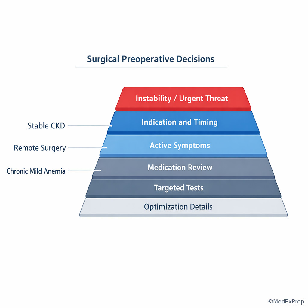 Priority ranking in mixed-information surgical stems