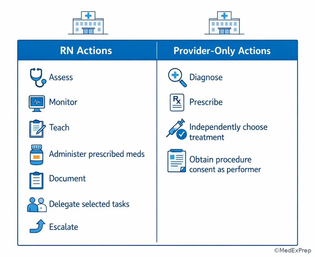 Labeled nursing scope boundaries chart