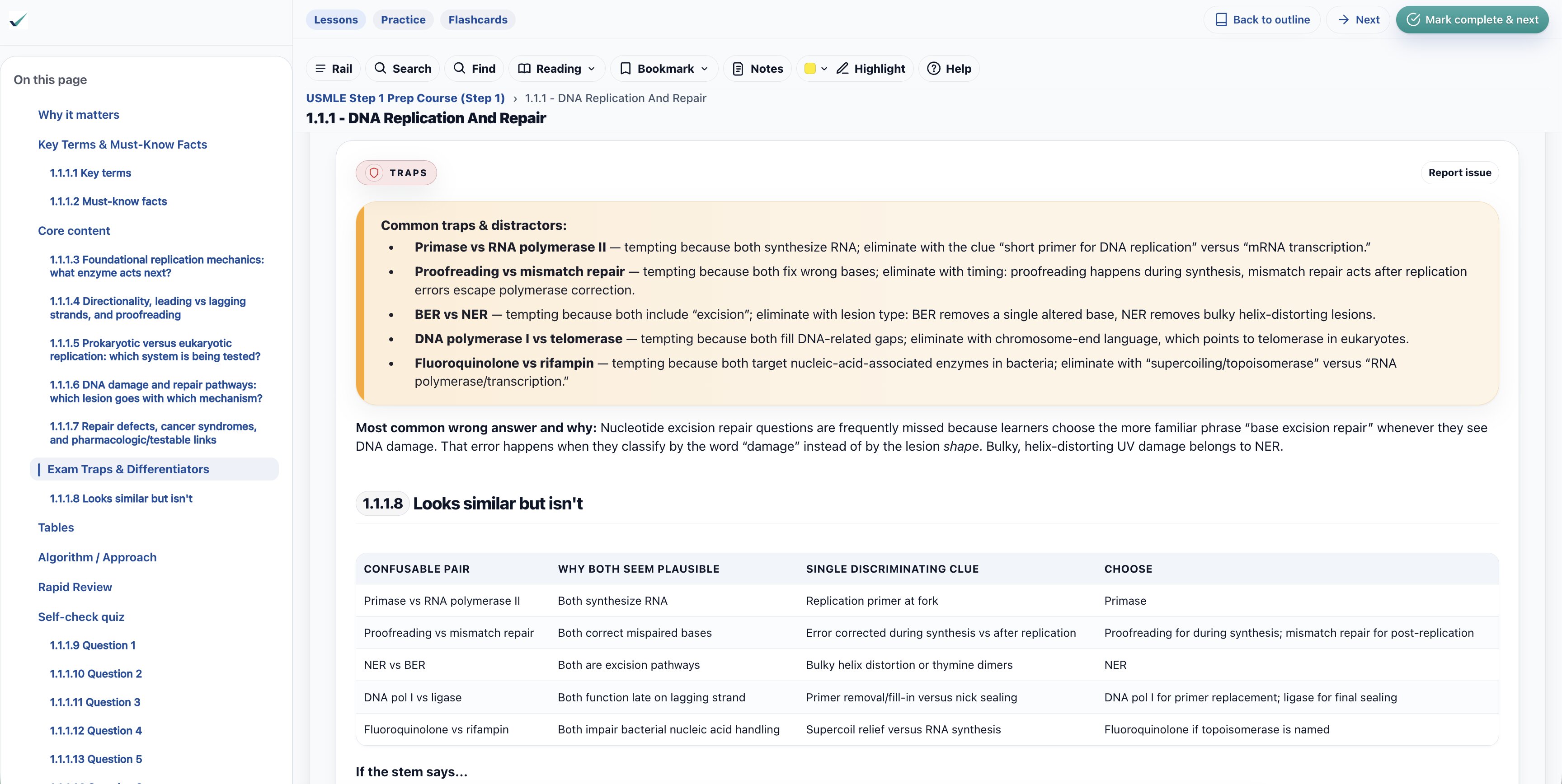 MedExPrep QBank interface with timed practice questions