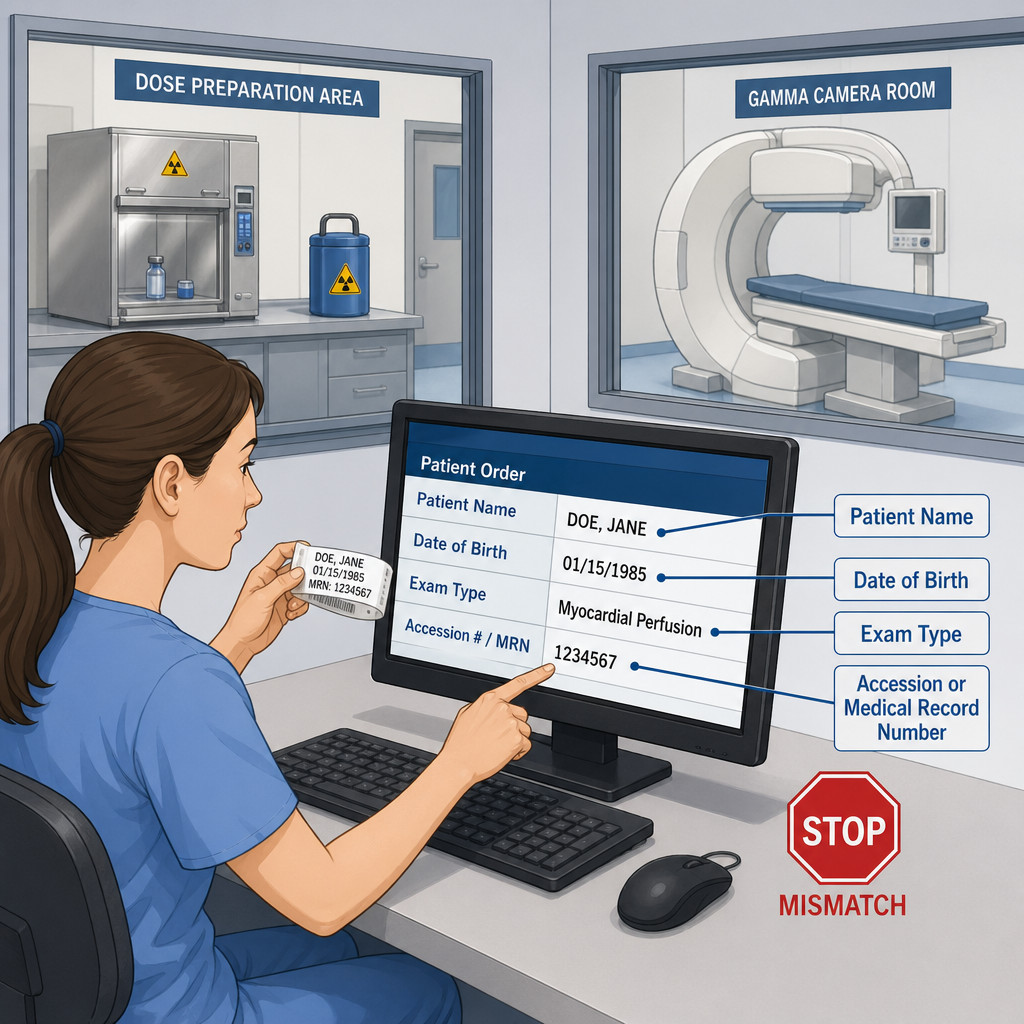 Order reconciliation in nuclear medicine control area