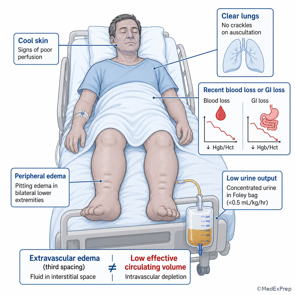 Intravascular depletion despite edema illustration