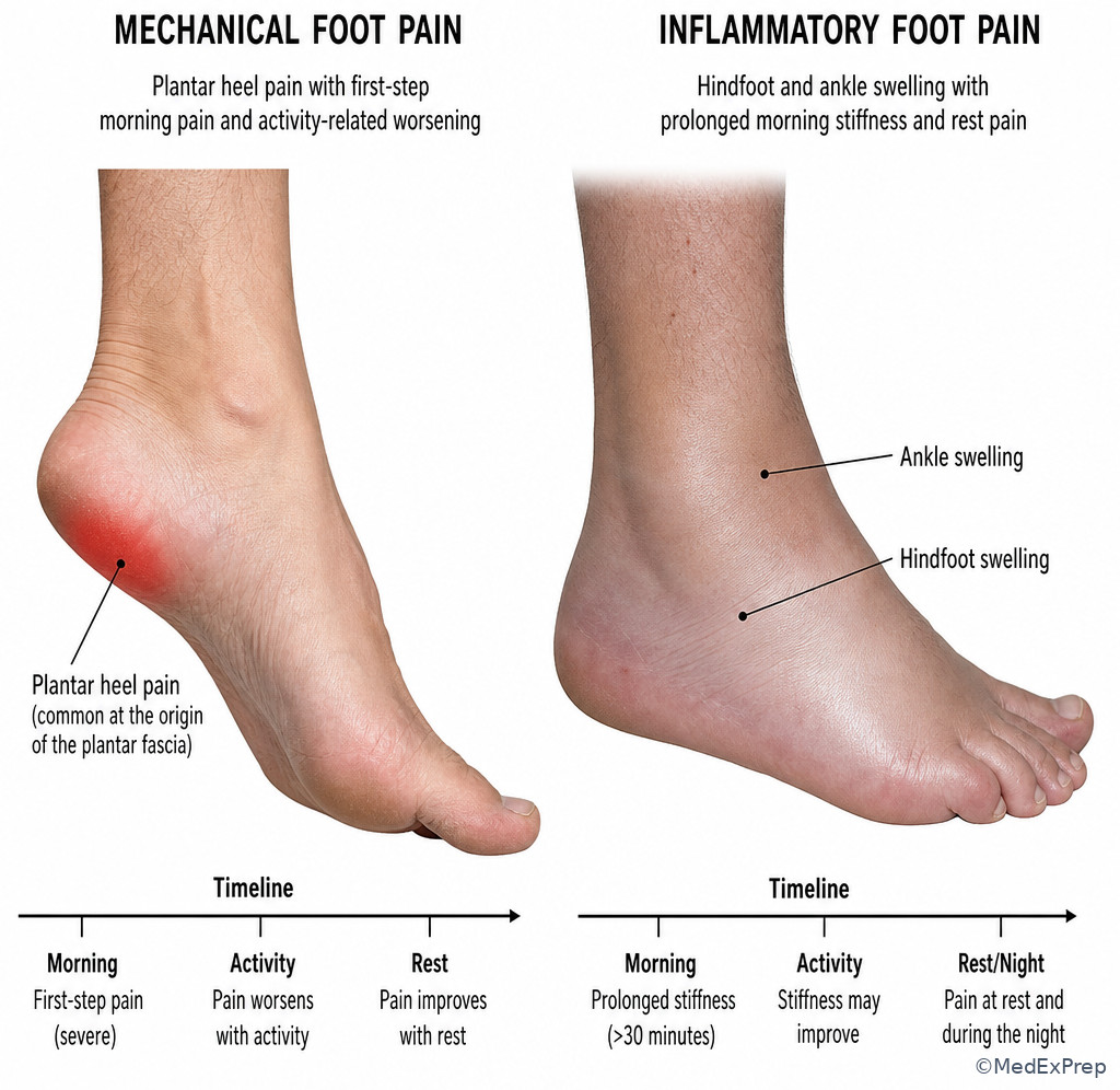 Mechanical versus inflammatory symptom timing panel