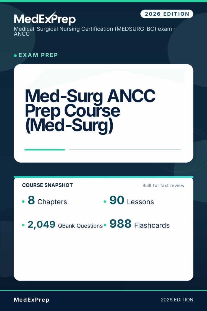Med-Surg ANCC Prep Course (Med-Surg) – MedExPrep